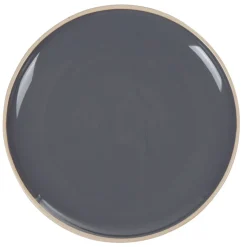 Clearance Gifi Assiette plate en faïence grise forme ronde