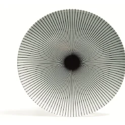 Best Gifi Assiette plate en porcelaine décor rayures soleil