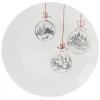 Best Gifi Assiette plate en porcelaine motif boule de Noël