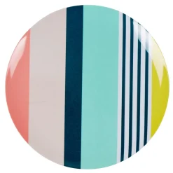 Sale Gifi Assiette plate forme ronde motif bayadere multicolore