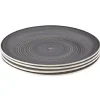 Best Gifi Assiette plate gris effet spirale x4