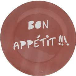 Clearance Gifi Assiette plate Luminarc rouge design Bon appétit