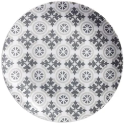 Sale Gifi Assiette plate motif carreau de ciment gris