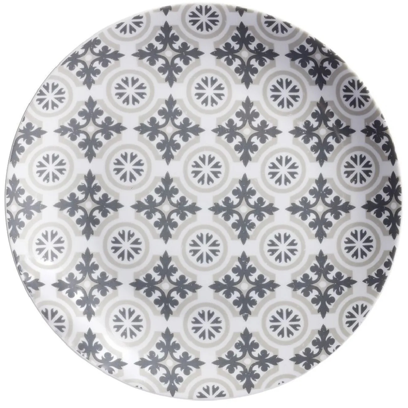 Sale Gifi Assiette plate motif carreau de ciment gris