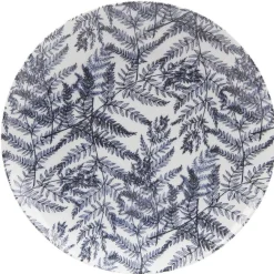 Sale Gifi Assiette plate motif feuillage bleu et blanc