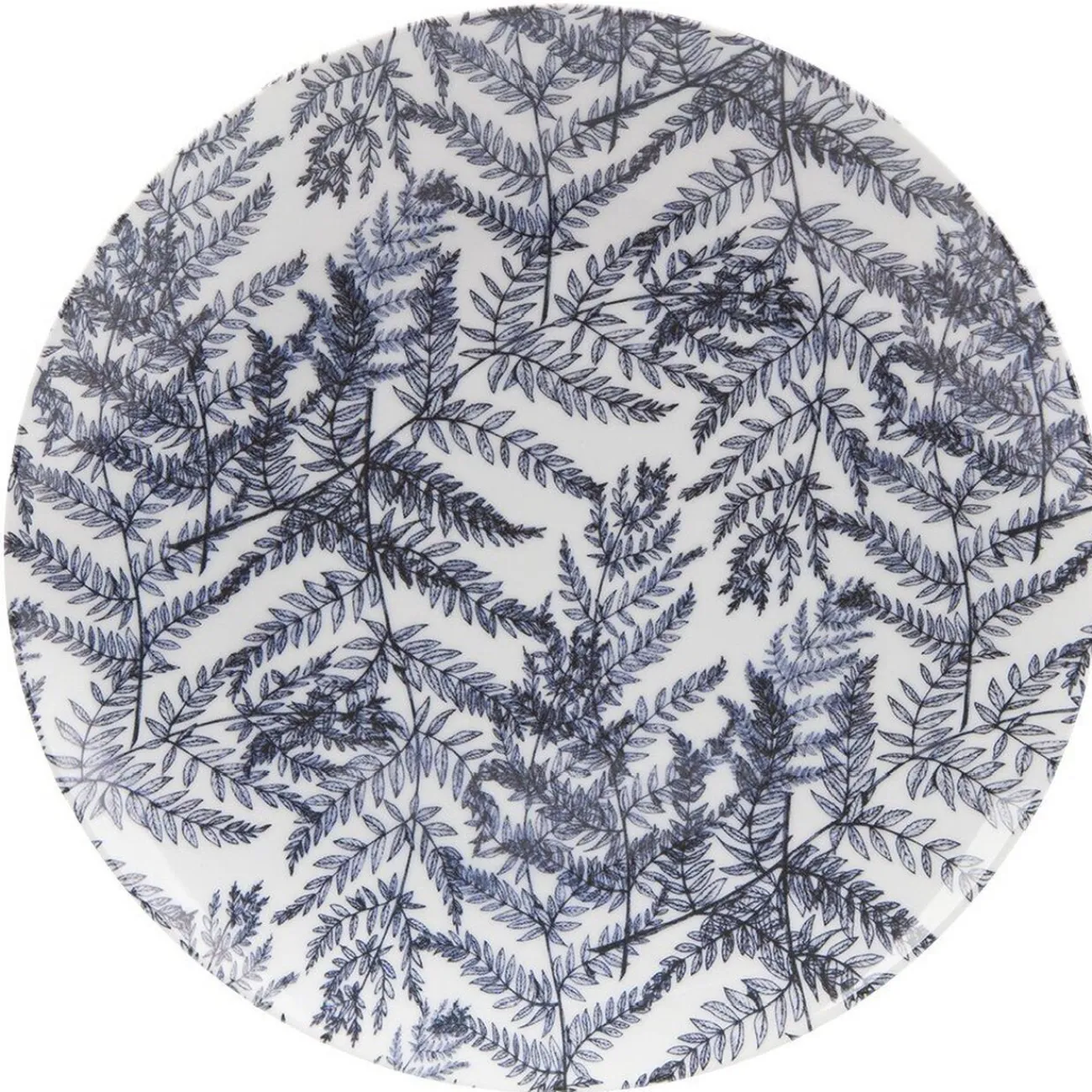 Sale Gifi Assiette plate motif feuillage bleu et blanc