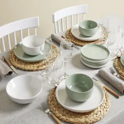 Best Gifi Assiette plate Oslo en grès vert Ø27cm