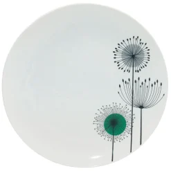 Best Gifi Assiette plate ronde aigrette pissenlit blanche