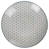 Clearance Gifi Assiette plate ronde blanche motif géométrique bleu Urban