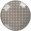 Clearance Gifi Assiette plate ronde blanche motif losange noir Etna