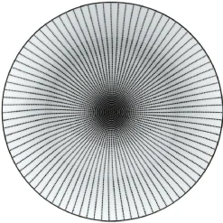 Sale Gifi Assiette plate ronde blanche rayon noir