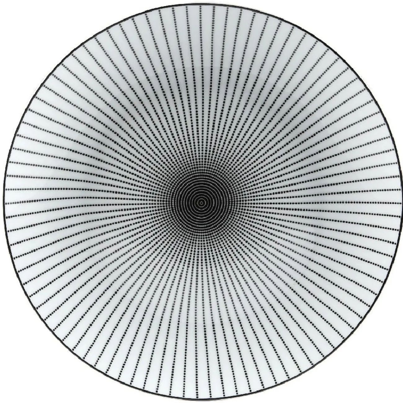 Sale Gifi Assiette plate ronde blanche rayon noir