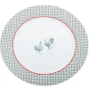 Best Gifi Assiette plate ronde design poule rebord motif triangulaire