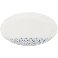 Clearance Gifi Assiette plate ronde en verre Eleni motif géométrique