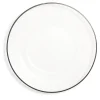 Best Gifi Assiette plate ronde liseré noir verre transparent Ø26cm