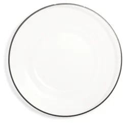 Best Gifi Assiette plate ronde liseré noir verre transparent Ø26cm