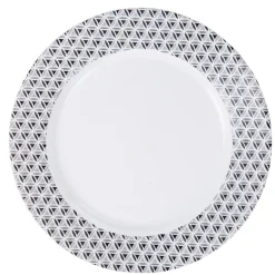 Clearance Gifi Assiette plate ronde Luminarc blanche triangle noir Palerme