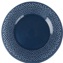 Clearance Gifi Assiette plate ronde Luminarc Bulla bleu nuit bord large