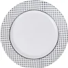 Sale Gifi Assiette plate ronde Luminarc rebord noir pois blancs Tiago