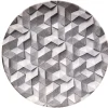 Sale Gifi Assiette plate ronde motif origami gris et blanc