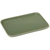 Sale Gifi Assiette rectangulaire faïence vert 28,5x19,5cm