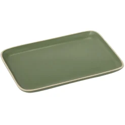 Sale Gifi Assiette rectangulaire faïence vert 28,5x19,5cm
