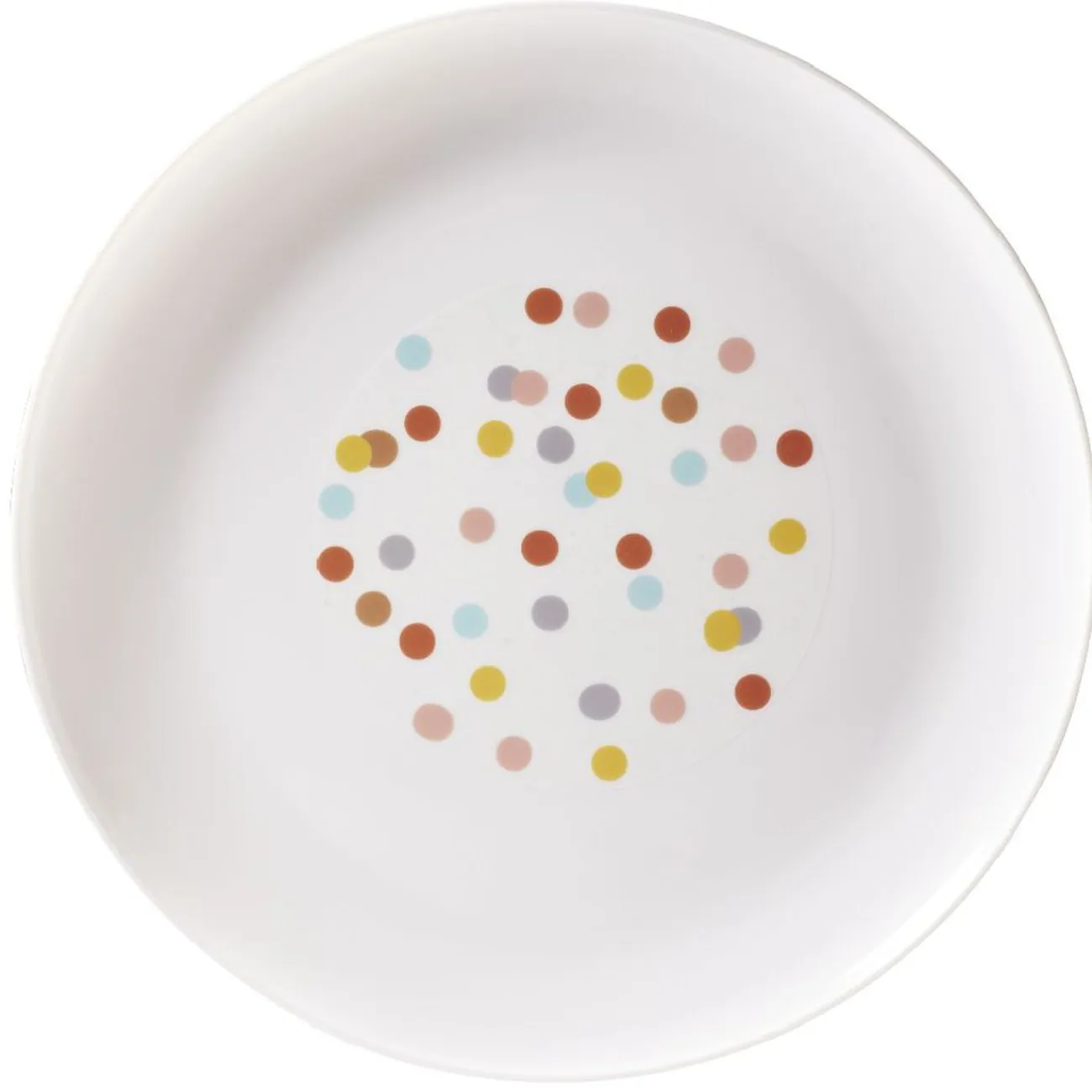 Best Gifi Assiette ronde en plastique décor pois multicolore