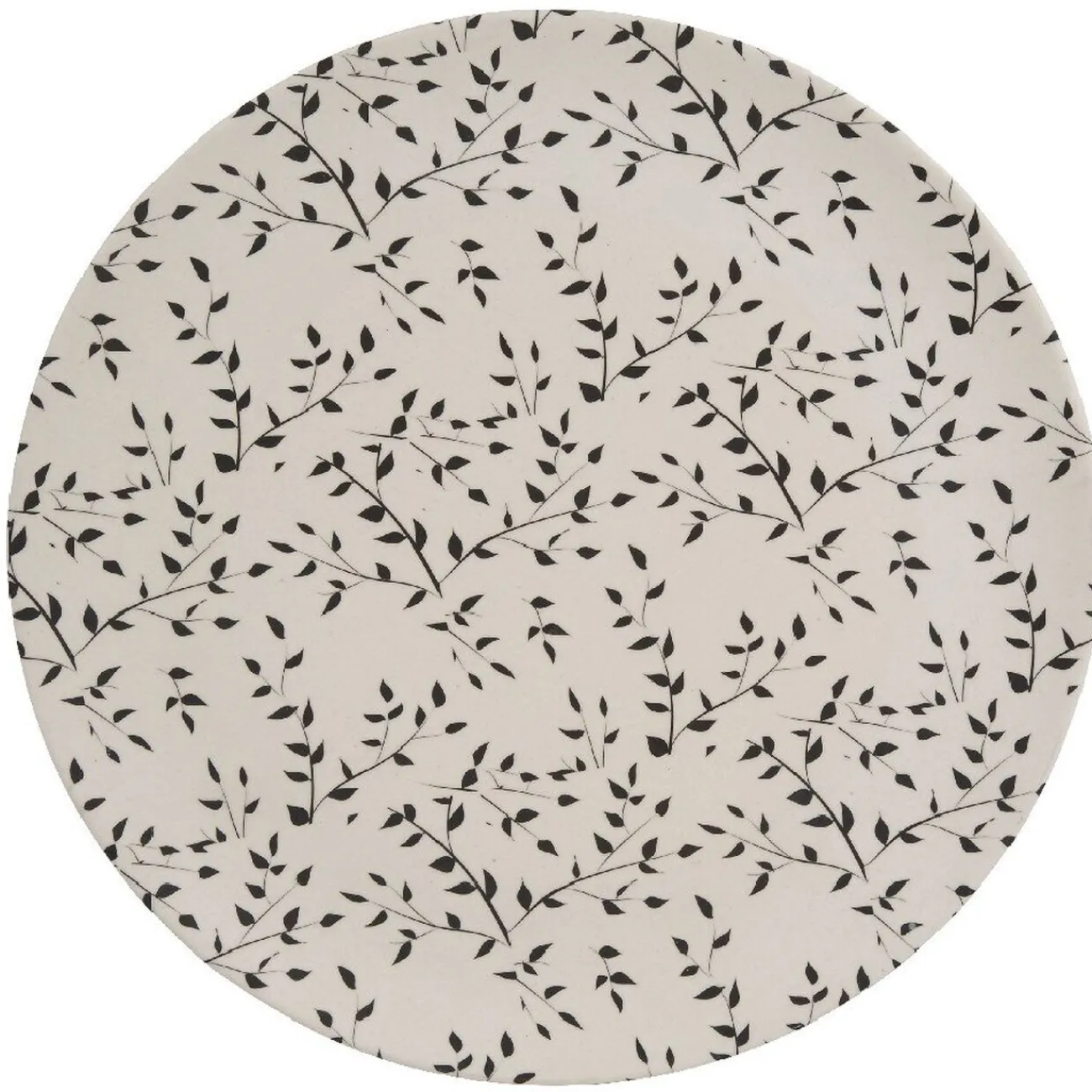 Best Gifi Assiette ronde fibre de bambou motif tiges et feuilles