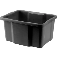 Gifi Rangement|Bac de rangement plastique noir 30L
