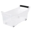 Gifi Rangement|Bac de rangement à roulettes transparent 12L