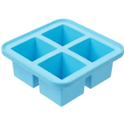 Discount Gifi Bac à glaçon XXL en silicone 4 compartiments blanc/bleu