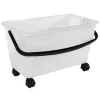 Gifi Entretien Du Linge|Bac à roulettes avec anse blanc et noir 15 L