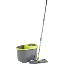 Gifi Nettoyage Et Entretien|Balai seau essoreur 2 en 1 vert et gris