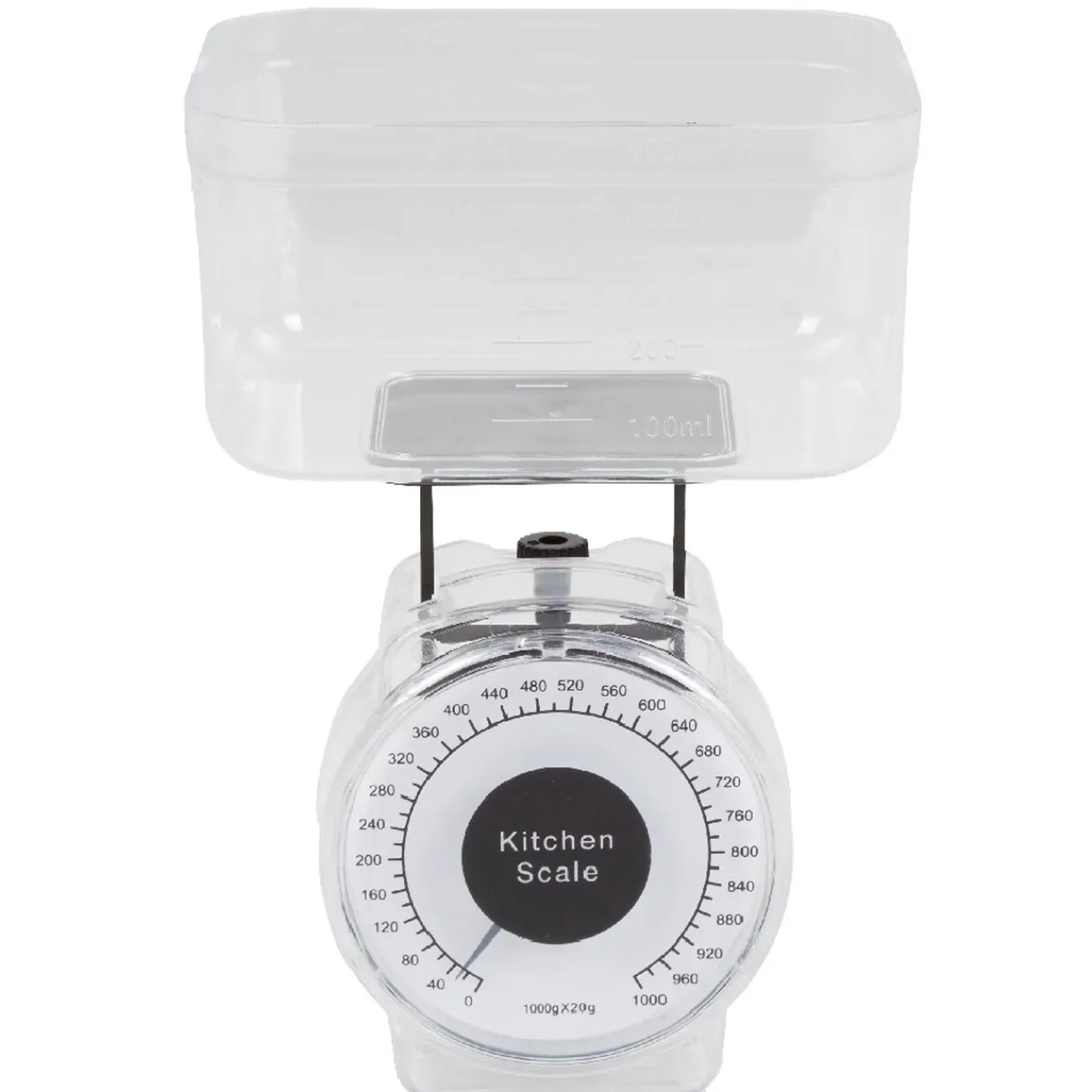 Discount Gifi Balance de cuisine mécanique 1 kg noir transparent