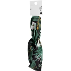 Gifi Beauté^Bandeau torsadé noir motif tropical vert blanc orange