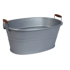 Gifi Nettoyage Et Entretien|Baquet ovale bassine bord haut plastique gris 28L