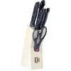 New Gifi Bloc en bois 5 couteaux de cuisine et ciseaux