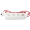 Gifi Accessoires Électriques^Bloc multiprise textile 3x16A rouge/blanc 1,5m