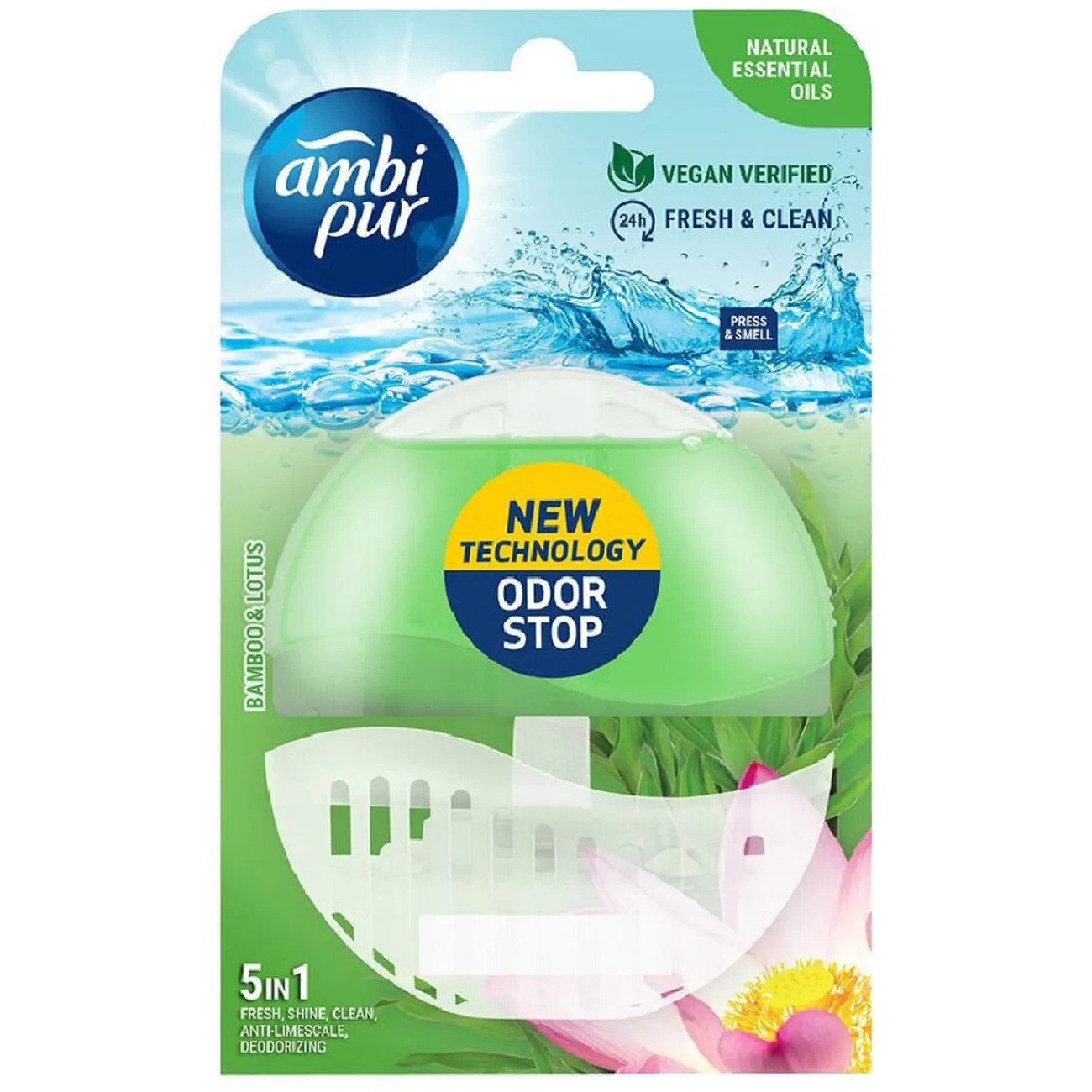 Gifi Nettoyage Et Entretien|Bloc WC Ambi Pur 5 en 1 parfum bambou et lotus - 55 ml