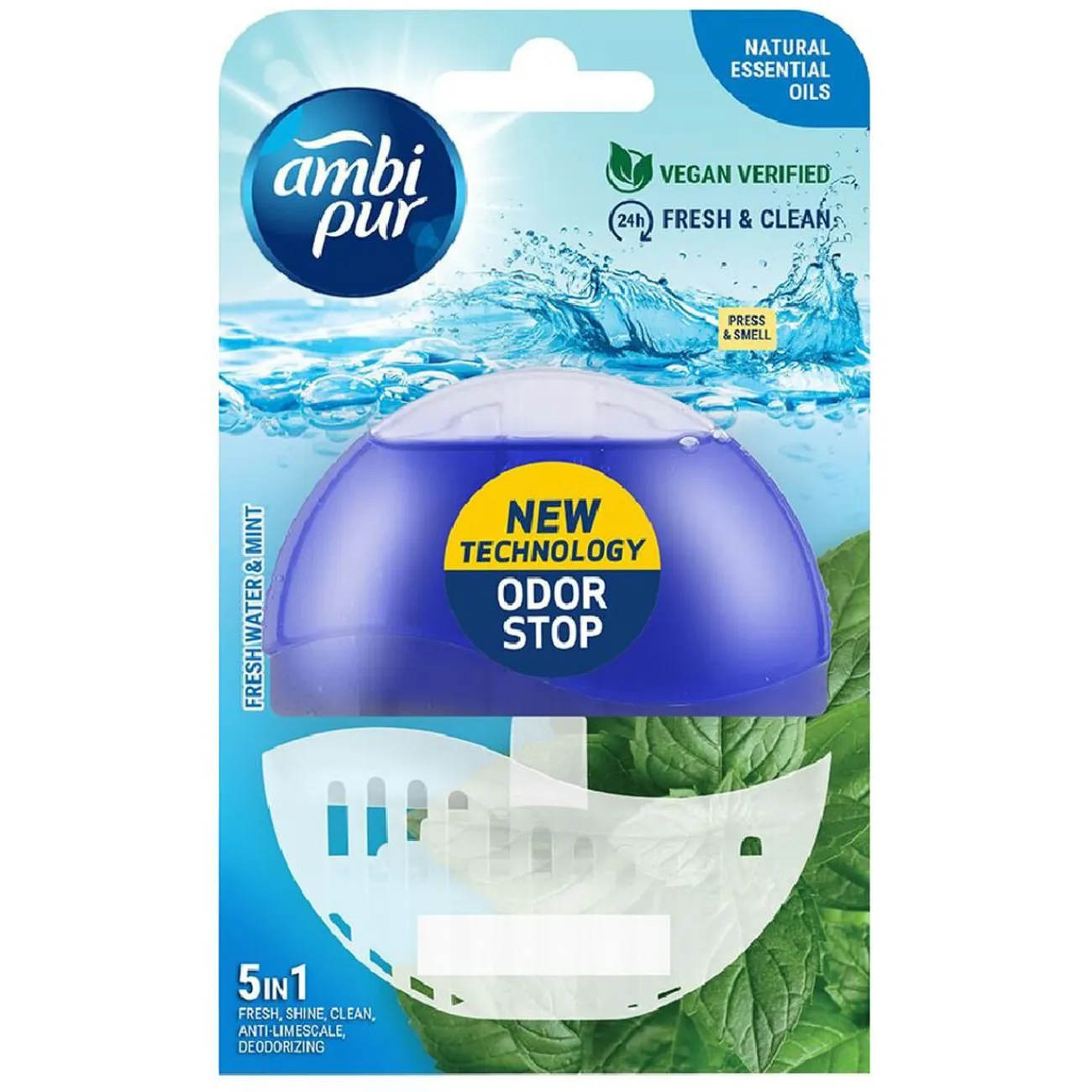 Gifi Nettoyage Et Entretien|Bloc WC Ambi Pur 5 en 1 parfum eau fraîche et menthe - 55 ml