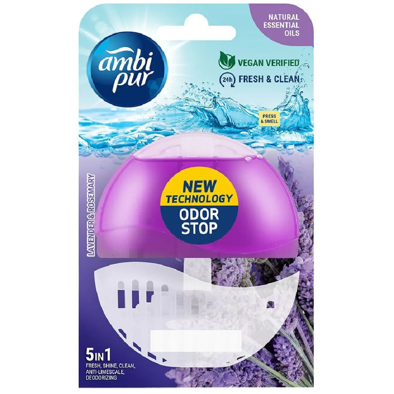 Gifi Nettoyage Et Entretien|Bloc WC Ambi Pur 5 en 1 parfum lavande et romarin - 55 ml