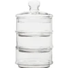 Hot Gifi Bocal bonbonnière 3 compartiments en verre transparent
