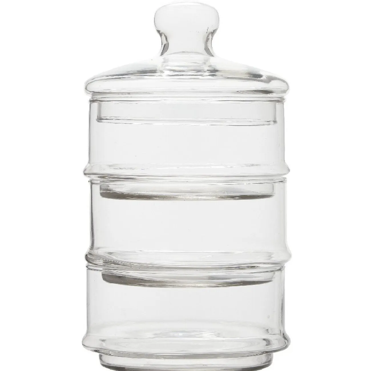 Hot Gifi Bocal bonbonnière 3 compartiments en verre transparent