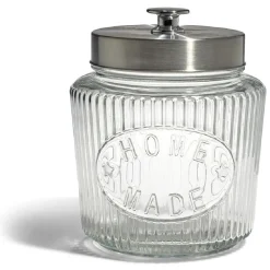 Online Gifi Bocal de conservation 1L en verre avec couvercle en métal Ø11,5xH18cm