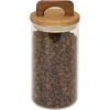 Sale Gifi Bocal de conservation 800ml en verre avec couvercle en bois Ø9,5xH14cm