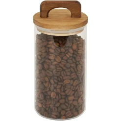Sale Gifi Bocal de conservation 800ml en verre avec couvercle en bois Ø9,5xH14cm