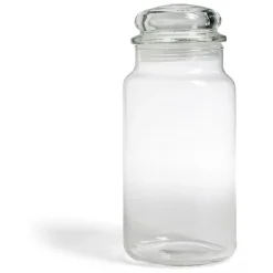 New Gifi Bocal en verre transparent avec couvercle hermétique 800ml - H.22cm