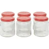 Clearance Gifi Bocal en verre transparent avec couvercle rouge 300 ml x6