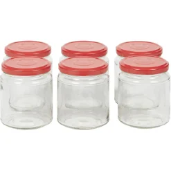 Clearance Gifi Bocal en verre transparent avec couvercle rouge 300 ml x6