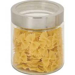 Online Gifi Bocal en verre transparent couvercle inox 800ml - Ø11xH.12cm